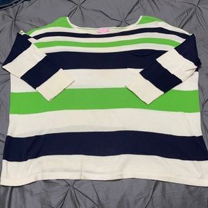 Lilly Pulitzer 100% Cotton Striped Sweater - L
